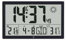 Meteostanice a digitální hodiny JD9909 Lowell řízené signálem DCF 37cm