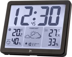 Meteostanice a digitální hodiny JD9539 Lowell řízené signálem DCF 17cm