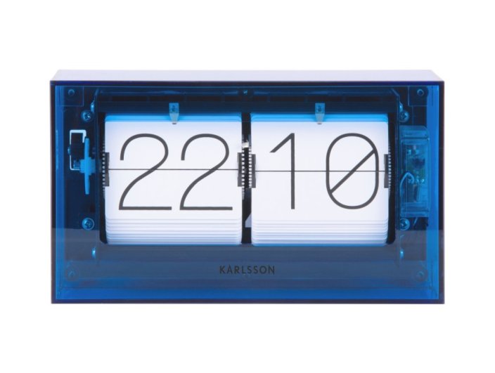 Designové nástěnné/stolní překlápěcí hodiny 5976BL Karlsson 21cm