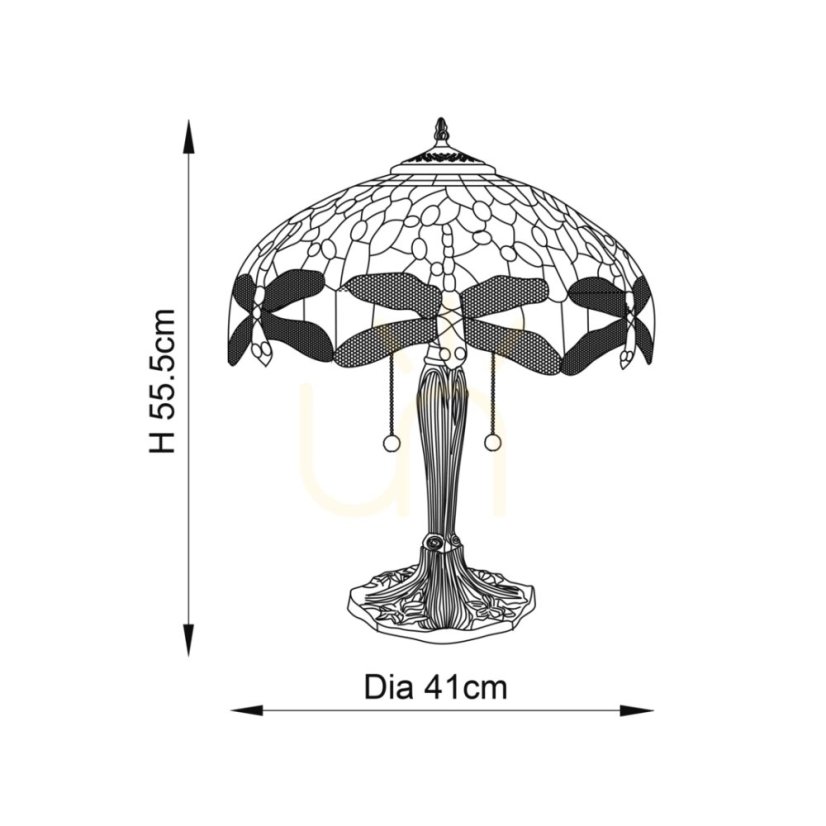 Dragonfly flame stolní lampa Tiffany 64093
