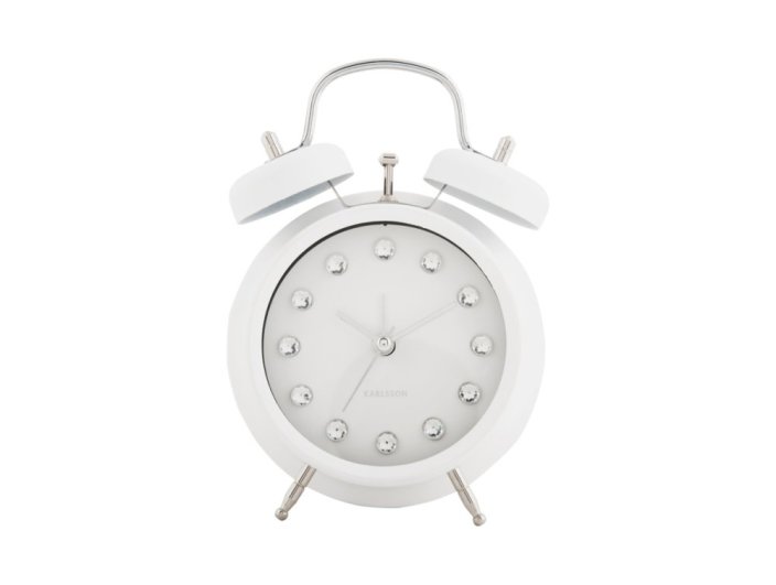 Designový zvoncový budík 6018WH Karlsson 17cm