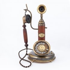 Historický telefon stolní kovový s mikrofonem 3005-006