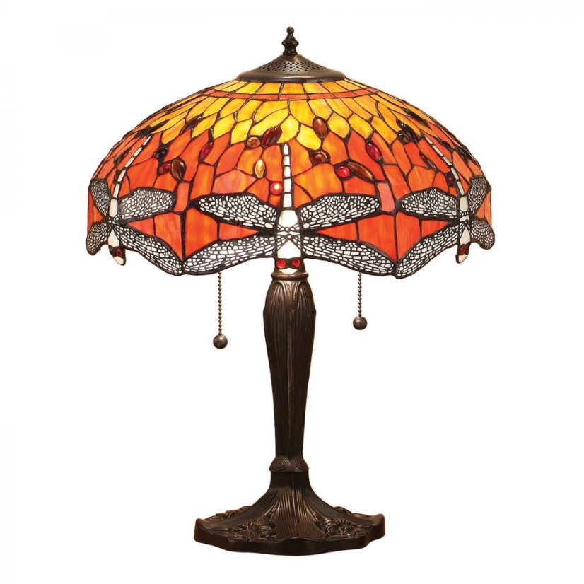 Dragonfly flame stolní lampa Tiffany 64093