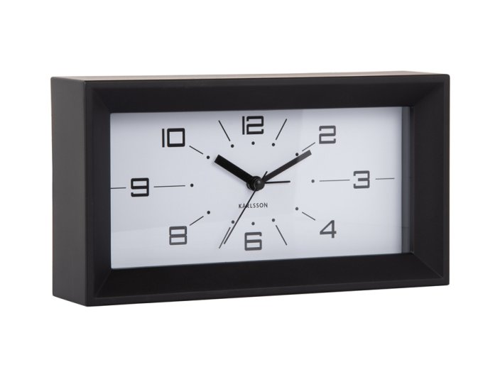 Designové stolní hodiny s budíkem 6066BK Karlsson 20cm