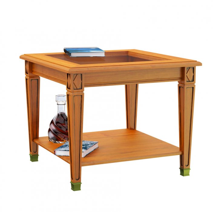 Konferenční stolek  dřevěná deska 64x64 cm 06x550 - Barva: patina