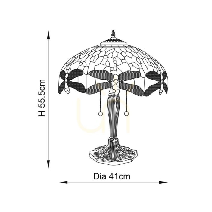 Dragonfly beige stolní lampa Tiffany 64085