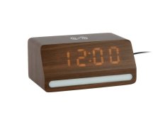 LED hodiny-budík 6078DW Karlsson s nabíječkou smartphonů 16cm