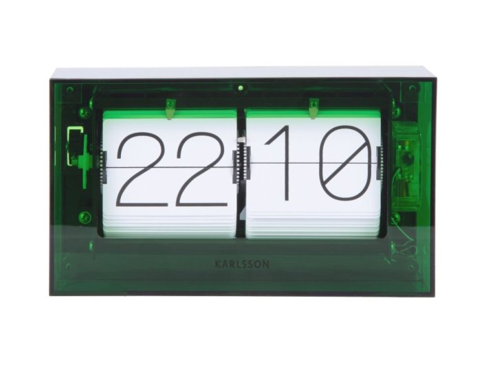 Designové nástěnné/stolní překlápěcí hodiny 5976GR Karlsson 21cm