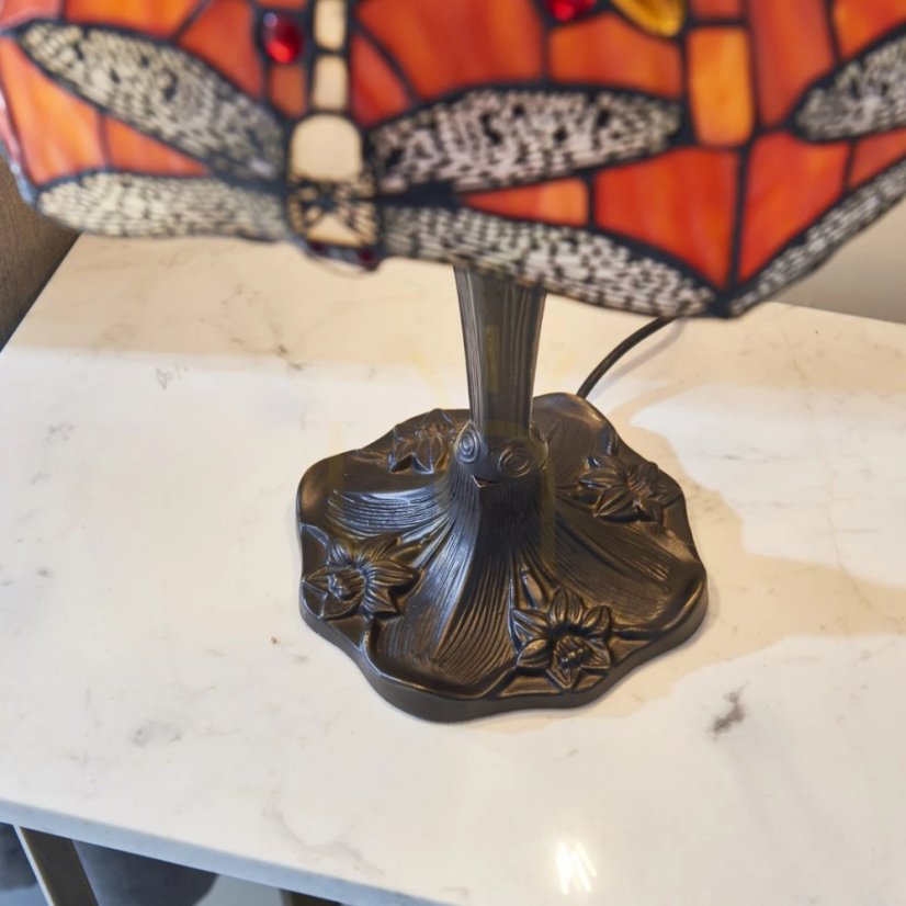 Dragonfly flame stolní lampa Tiffany 64093