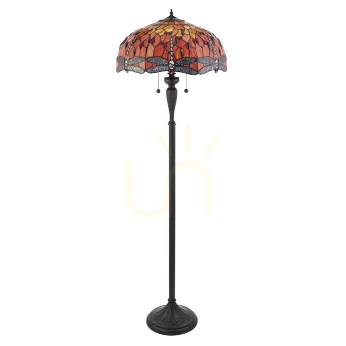 Dragonfly flame podlahová lampa Tiffany 64070