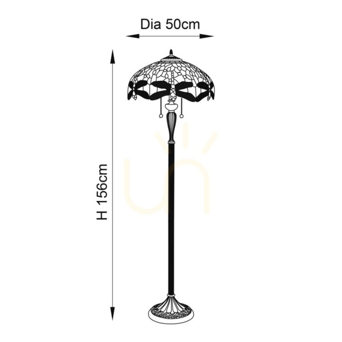 Dragonfly flame podlahová lampa Tiffany 64070