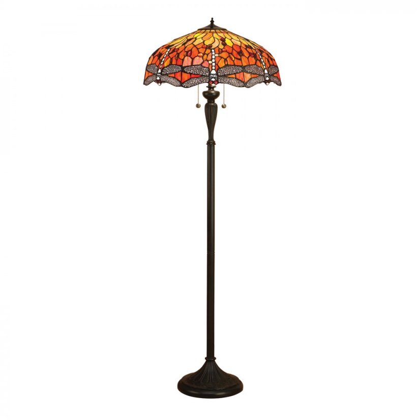 Dragonfly flame podlahová lampa Tiffany 64070