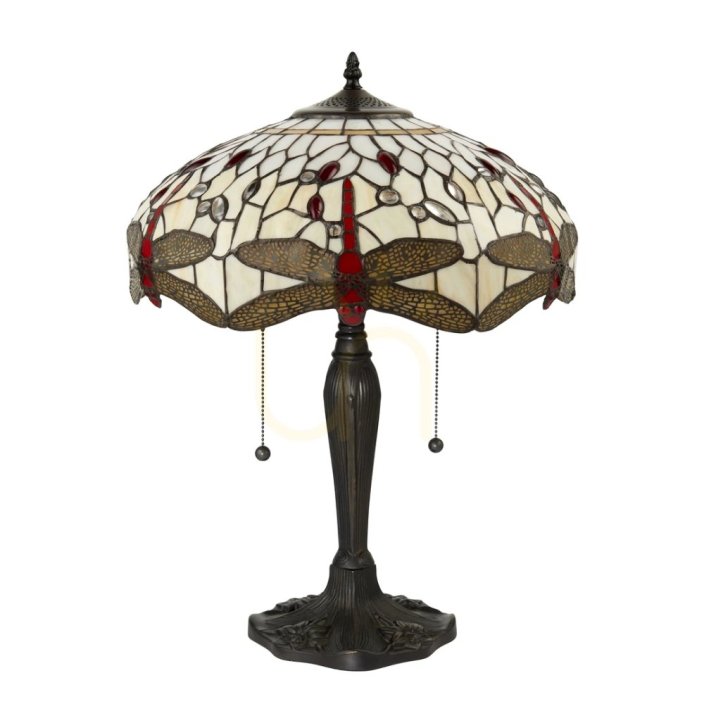Dragonfly beige stolní lampa Tiffany 64085