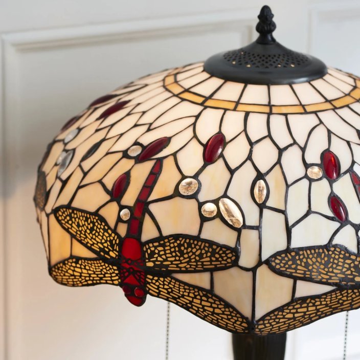 Dragonfly beige stolní lampa Tiffany 64085