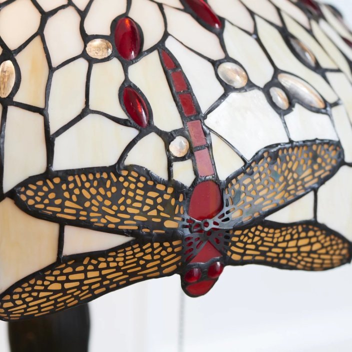 Dragonfly beige stolní lampa Tiffany 64085