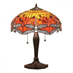 Dragonfly flame stolní lampa Tiffany 64093