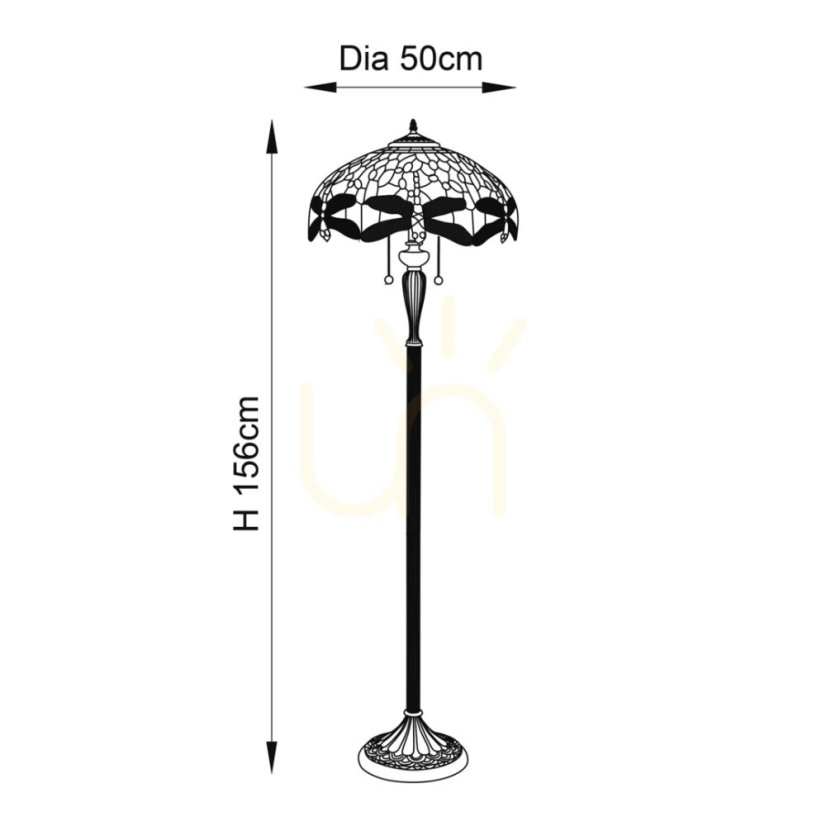 Dragonfly flame podlahová lampa Tiffany 64070