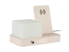Digitální stolní hodiny 6079WH Karlsson s lampou a nabíječkou smartphonů 20cm