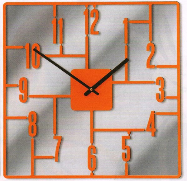 Designové hodiny D&D 270 Meridiana 41cm Meridiana barvy kov oranžový lak
